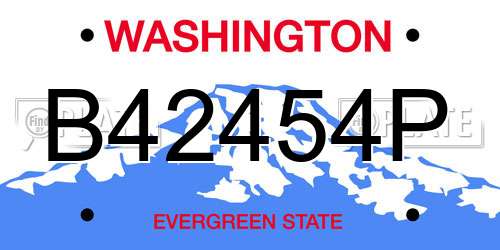 B42454P Washington License Plate