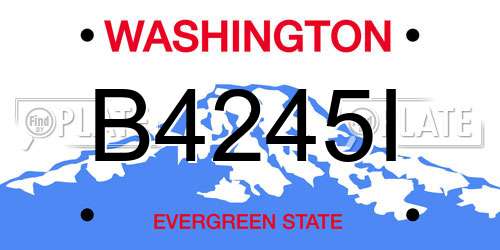 B4245I Washington License Plate