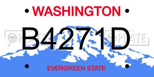 B4271D Washington License Plate
