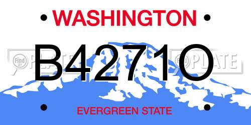 B4271O Washington License Plate