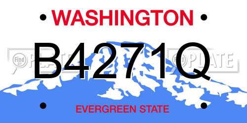 B4271Q Washington License Plate