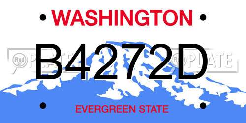 B4272D Washington License Plate