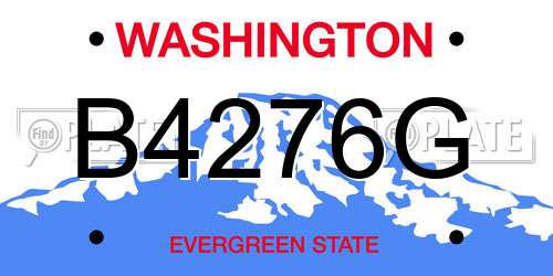 B4276G Washington License Plate