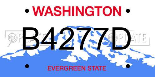 B4277D Washington License Plate