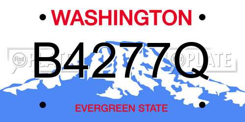 B4277Q Washington License Plate