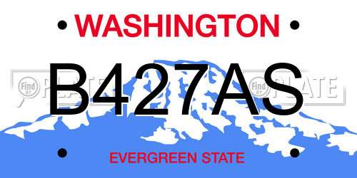 B427AS Washington License Plate