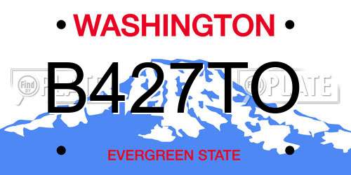 B427TO Washington License Plate