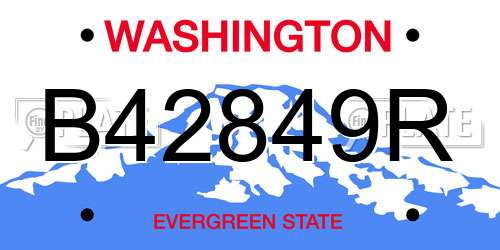 B42849R Washington License Plate