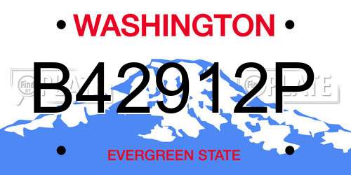 B42912P Washington License Plate