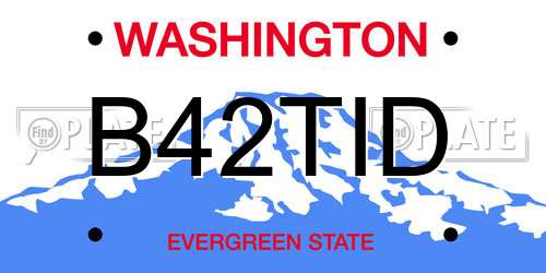 B42TID Washington License Plate
