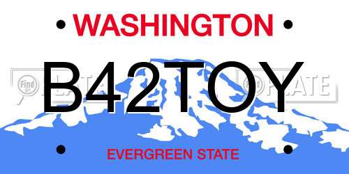 B42TOY Washington License Plate