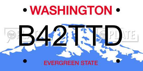 B42TTD Washington License Plate