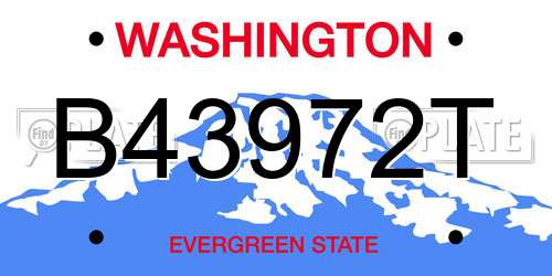 B43972T Washington License Plate