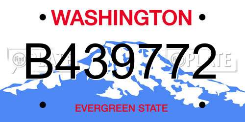 B439772 Washington License Plate