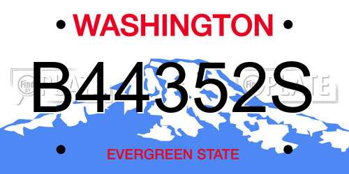B44352S Washington License Plate