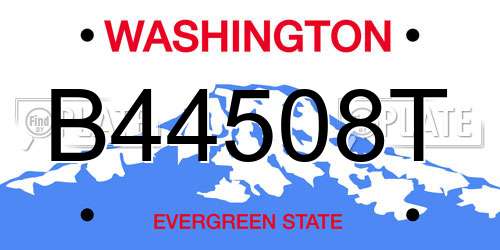 B44508T Washington License Plate