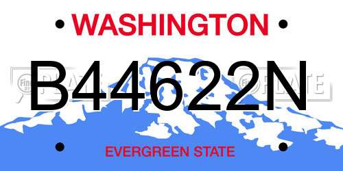 B44622N Washington License Plate