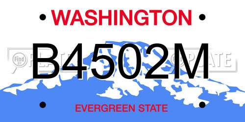 B4502M Washington License Plate