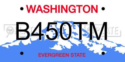 B450TM Washington License Plate