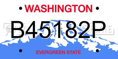 B45182P Washington License Plate