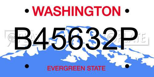 B45632P Washington License Plate
