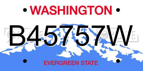 B45757W Washington License Plate