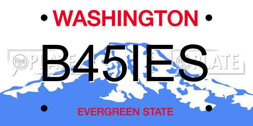 B45IES Washington License Plate
