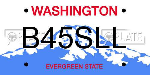 B45SLL Washington License Plate