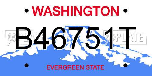 B46751T Washington License Plate