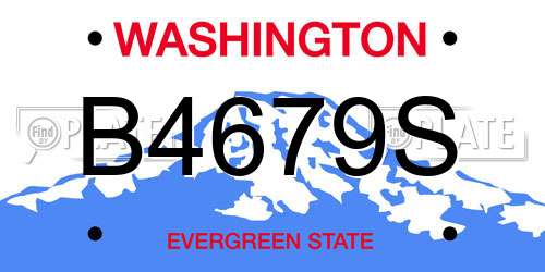 B4679S Washington License Plate