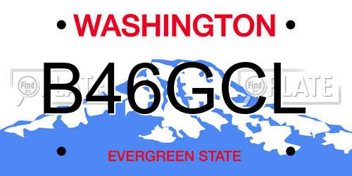 B46GCL Washington License Plate
