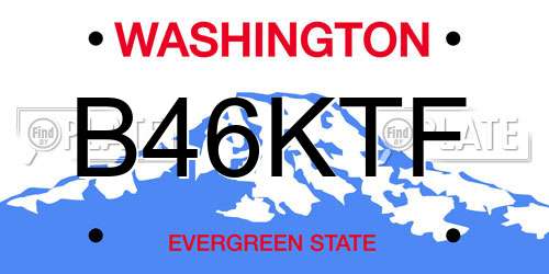 B46KTF Washington License Plate