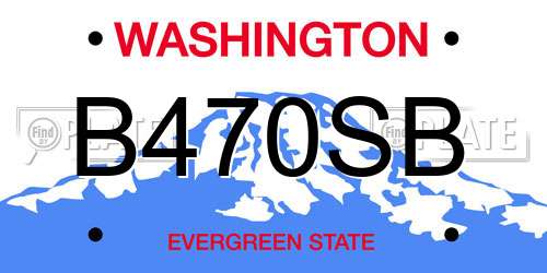 B470SB Washington License Plate