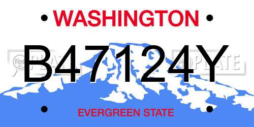 B47124Y Washington License Plate