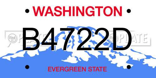 B4722D Washington License Plate