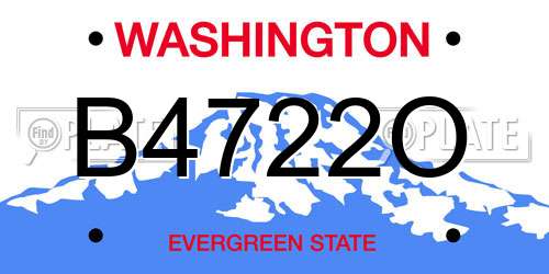 B4722O Washington License Plate