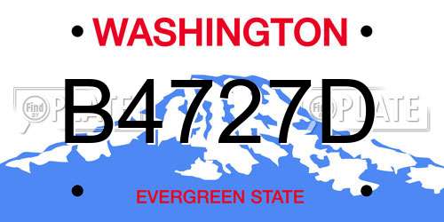 B4727D Washington License Plate