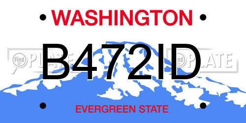 B472ID Washington License Plate