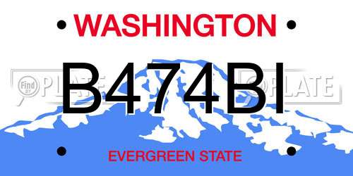 B474BI Washington License Plate