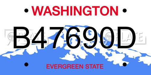 B47690D Washington License Plate