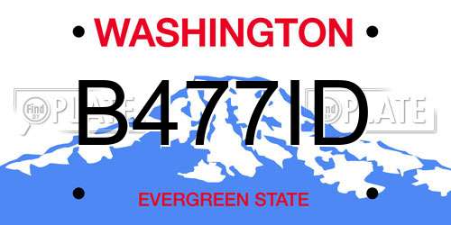 B477ID Washington License Plate