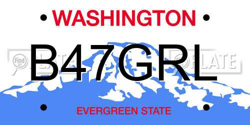 B47GRL Washington License Plate