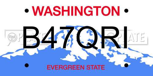 B47QRI Washington License Plate