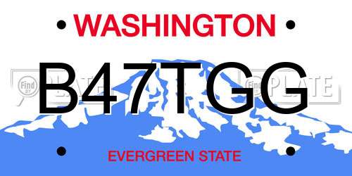 B47TGG Washington License Plate