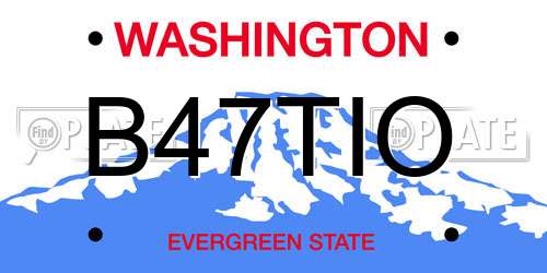 B47TIO Washington License Plate