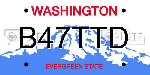 B47TTD Washington License Plate