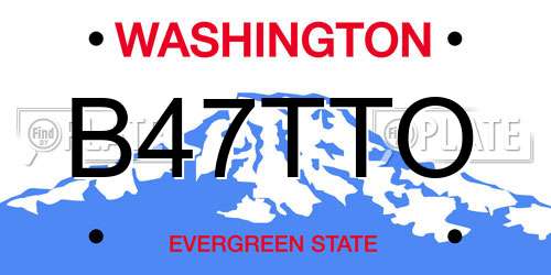 B47TTO Washington License Plate
