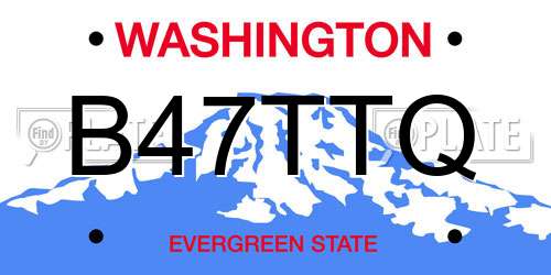 B47TTQ Washington License Plate