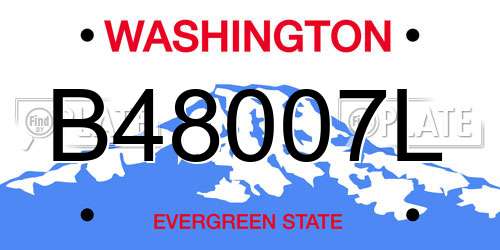 B48007L Washington License Plate
