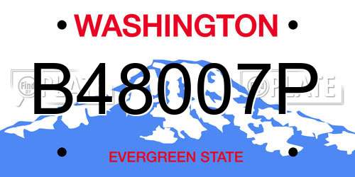 B48007P Washington License Plate